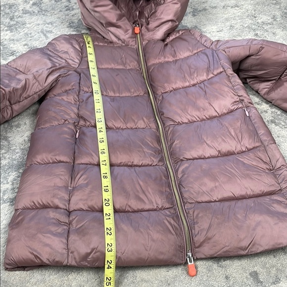 Save The Duck Gracie Quilted Puffer Jacket Full Zip Mauve Misty Rose Kids Sz 10 - Picture 8 of 16